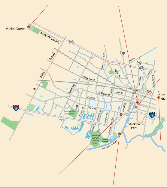 map of museums in Stockton, CA