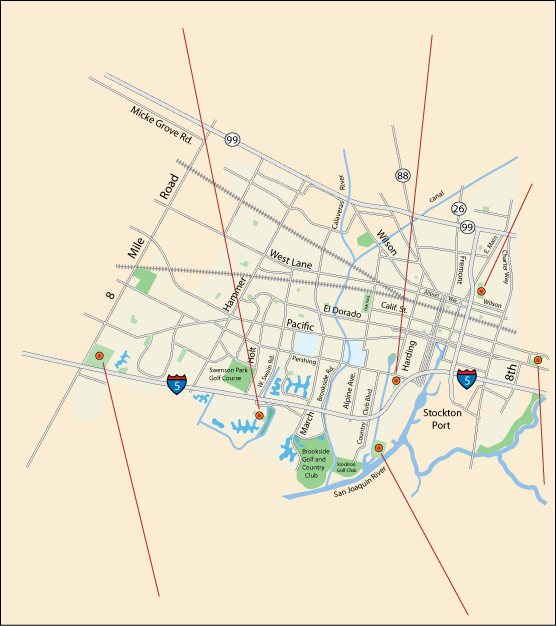 map of parks in Stockton, CA